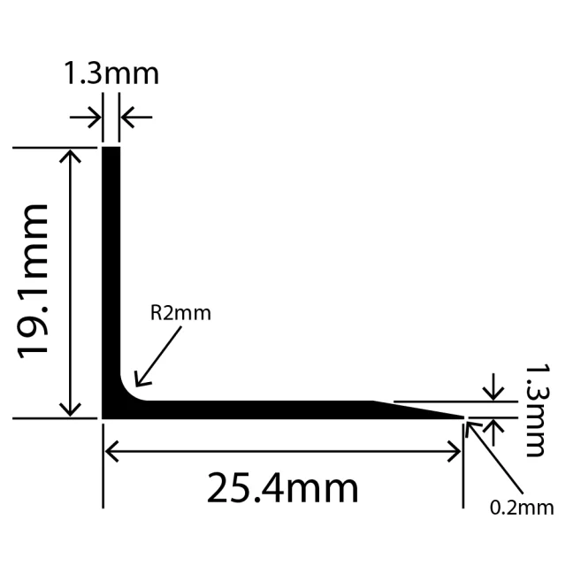 LP-SIL-10029 - Silicone L Profile 25.4mm x 19.1mm