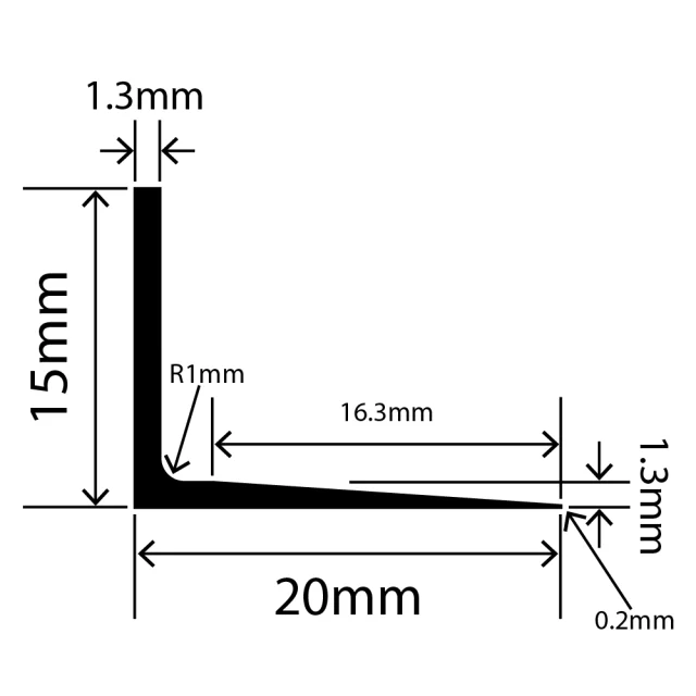 LP-SIL-10030 - Silicone L Profile 20mm x 15mm