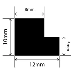 LP-SIL-10034 - Silicone L Profile 12mm x 10mm