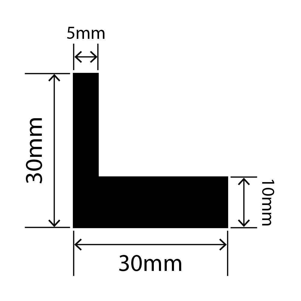 LP-SIL-10039 - Silicone L Profile 30mm x 30mm