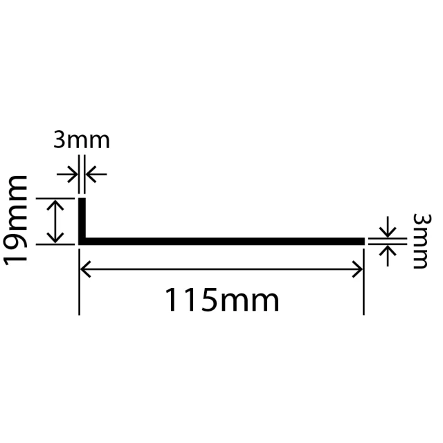 LP-SIL-10040 - Silicone L Profile 115mm x 19mm