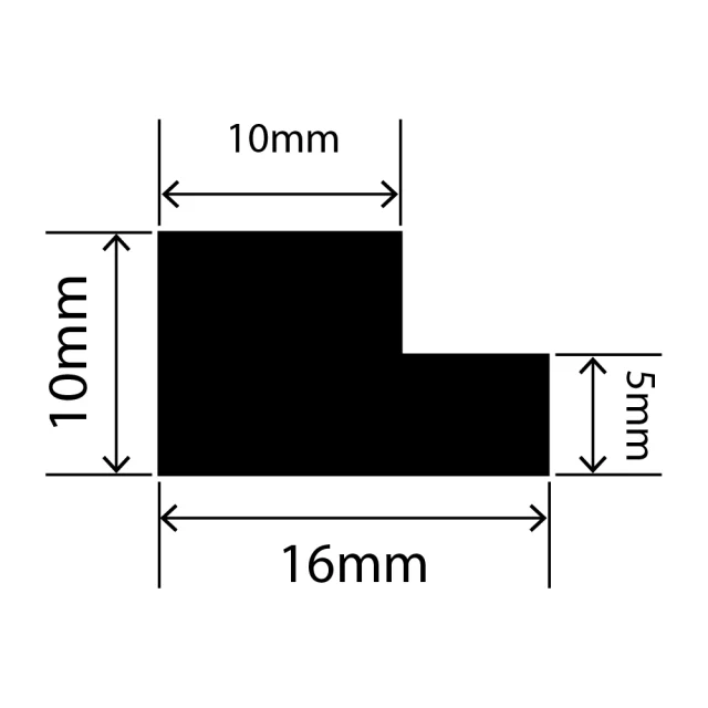LP-SIL-10046 - Silicone L Profile 10mm x 16mm