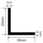 LP-SIL-10047 - Silicone L Profile 20mm x 20mm