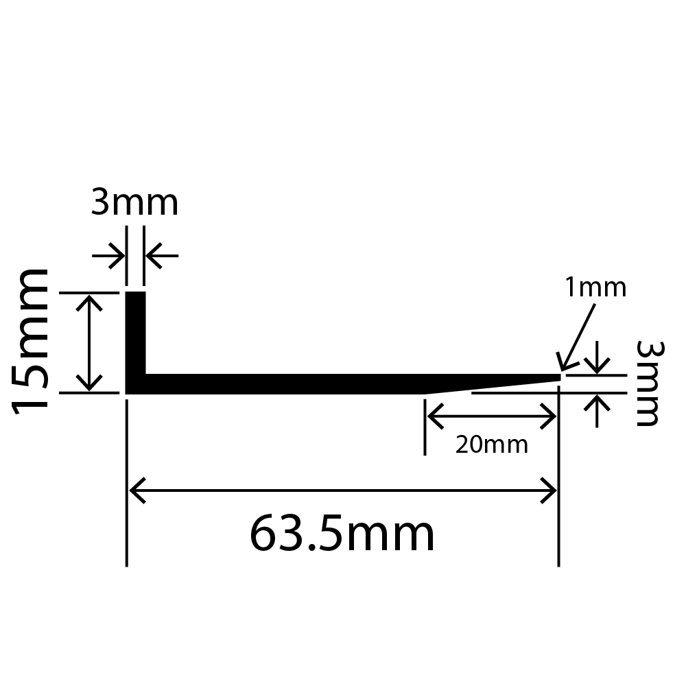 LP-SIL-10048 - Silicone L Profile 63.5mm x 15mm