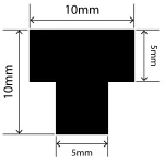 RCST10X10V - Silicone T Seal Profile 10mm x 10mm x 25m