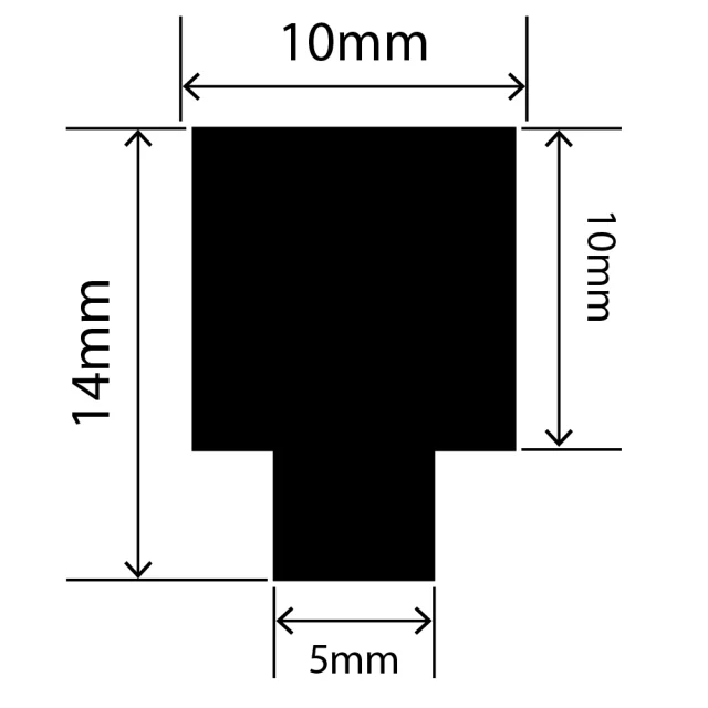 RCST10X14V - Silicone T Seal Profile 10mm x 14mm x 25m