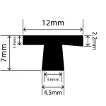 RCST12X7V - Silicone T Seal Profile 12mm x 7mm x 25m