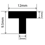 RCST12X9.5V - Silicone T Seal Profile 12mm x 9.5mm x 25m