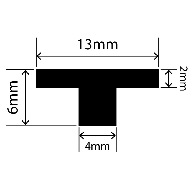 RCST13X6V - Silicone T Seal Profile 13mm x 6mm x 25m