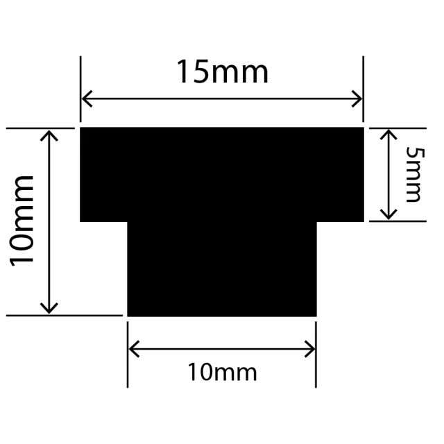 RCST15X10/3V - Silicone T Seal Profile 15mm x 10mm x 25m