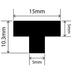 RCST15X10.3V - Silicone T Seal Profile 15mm x 10.3mm x 25m