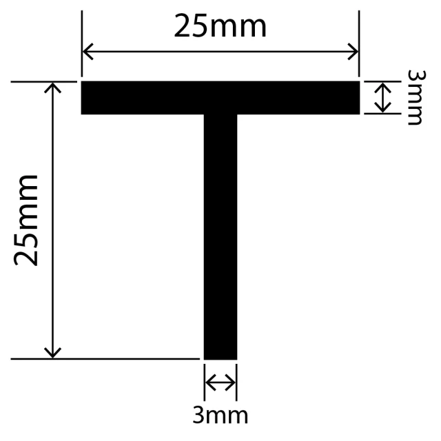 RCST25X22V - Silicone T Seal Profile 25mm x 25mm x 25m