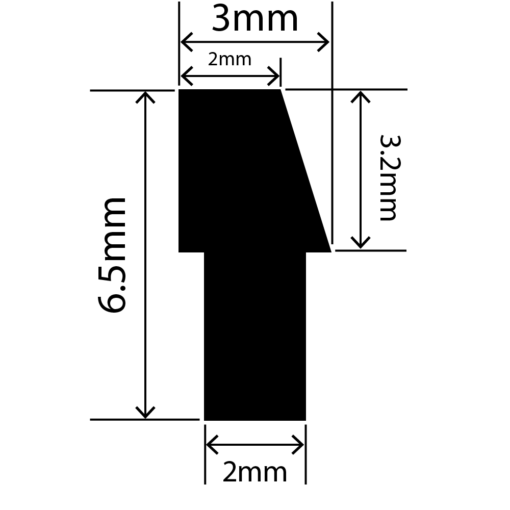 RCST3X6.5/2V - Silicone T Seal Profile 3mm x 6.5mm x 25m