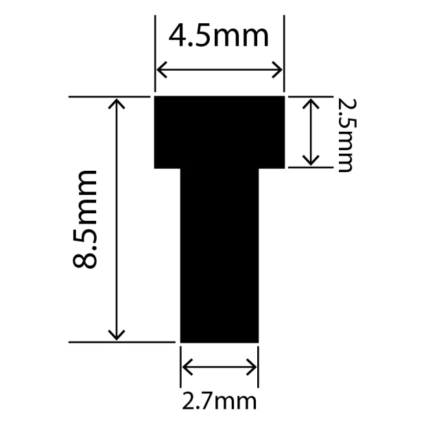 RCST4.5X8.5/2V - Silicone T Seal Profile 4.5mm x 8.5mm x 25m