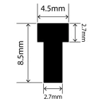 RCST4.5X8.5V - Silicone T Seal Profile 4.5mm x 8.5mm x 25m