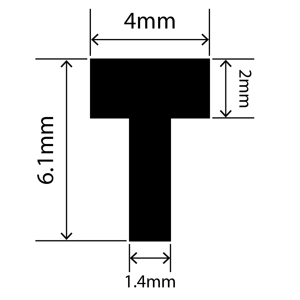 RCST4X6.1V - Silicone T Seal Profile 4mm x 6.1mm x 25m