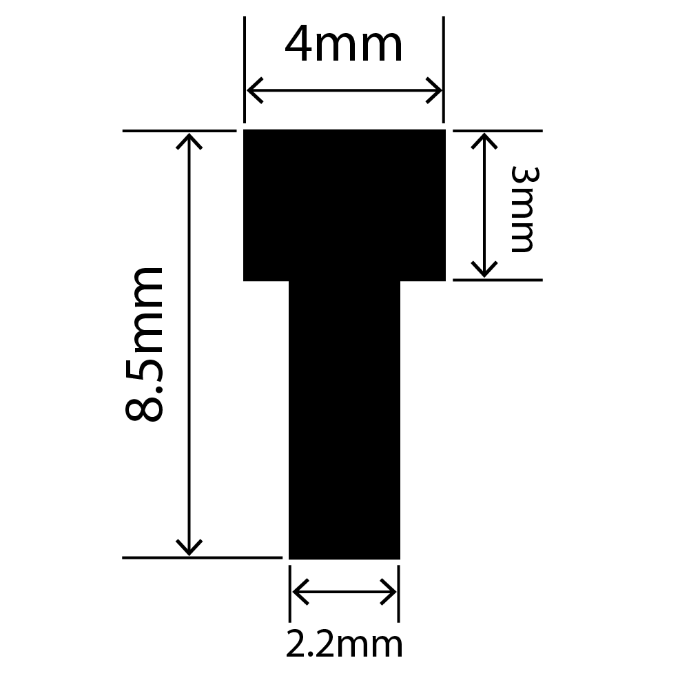 RCST4X8.5/2V - Silicone T Seal Profile 4mm x 8.5mm x 25m