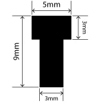 RCST5X9V - Silicone T Seal Profile 5mm x 9mm x 25m