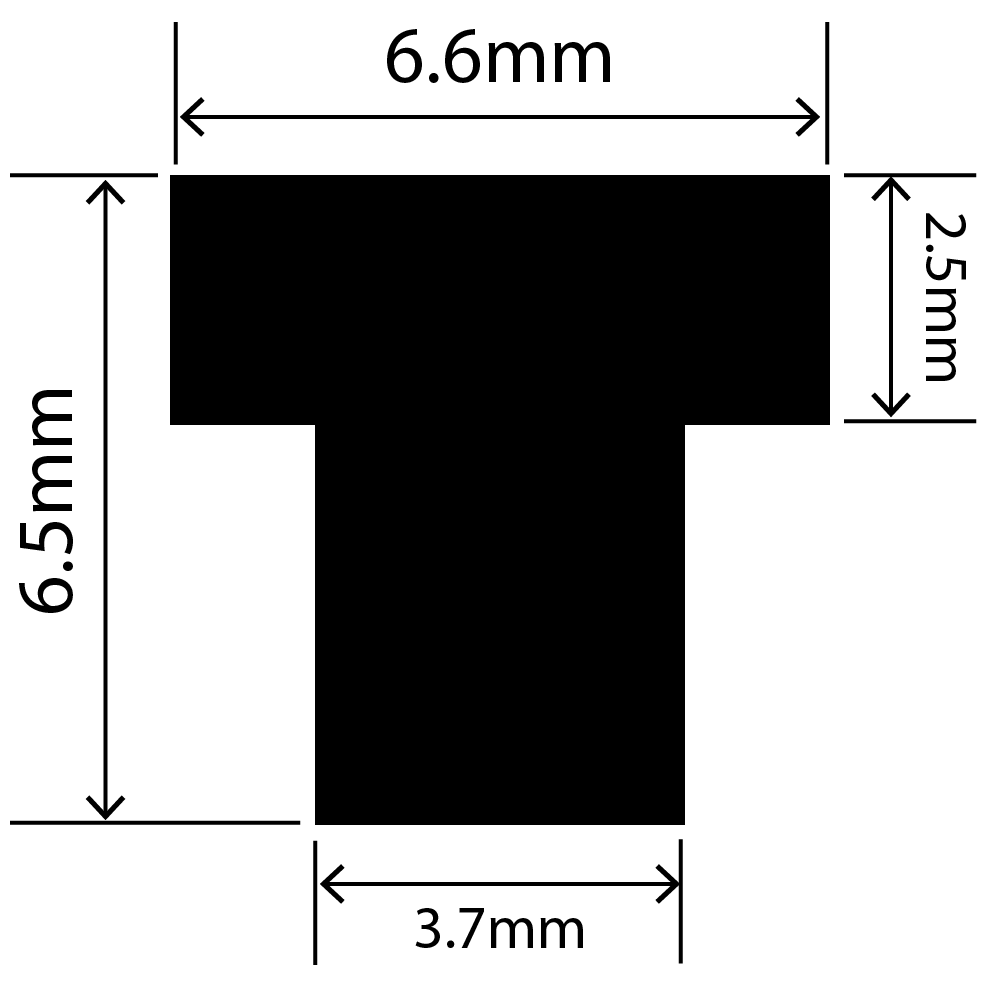 RCST6.6X6.5V - Silicone T Seal Profile 6.6mm x 6.5mm x 25m