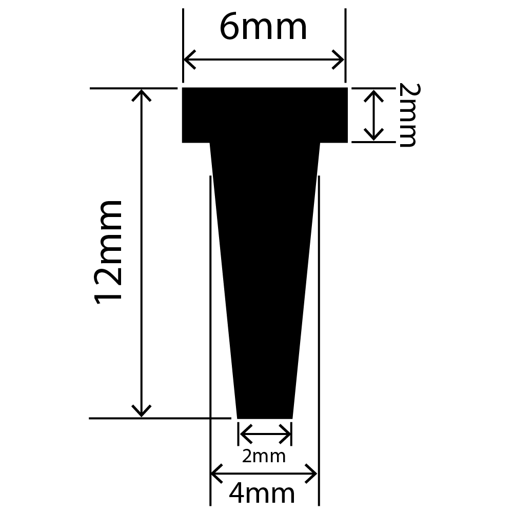 RCST6X12V - Silicone T Seal Profile 6mm x 12mm x 25m