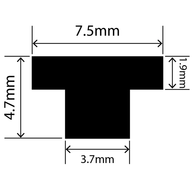 RCST7.5X4.7V - Silicone T Seal Profile 7.5mm x 4.7mm x 25m