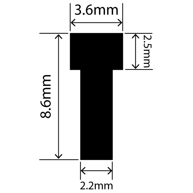 RCST7.5X6.5V - Silicone T Seal Profile 3.6mm x 8.6mm x 25m