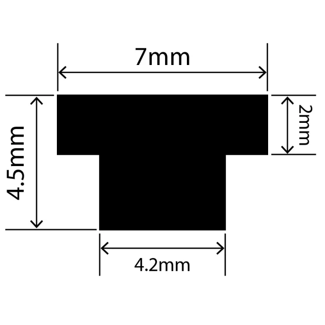 RCST7X4.5V - Silicone T Seal Profile 7mm x 4.5mm x 25m