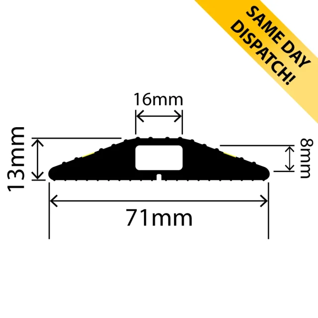 CP-10003 - Hazard Warning Cable Protector - 71mm x 13mm - Available for same day dispatch