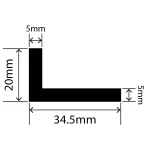 LP-SIL-10008 - Silicone L Profile 34.5mm x 20mm