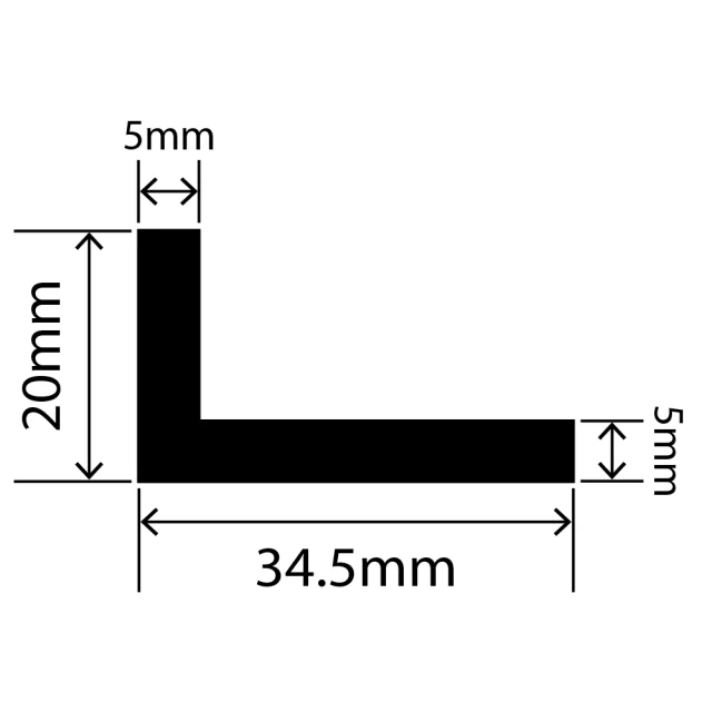 LP-SIL-10008 - Silicone L Profile 34.5mm x 20mm