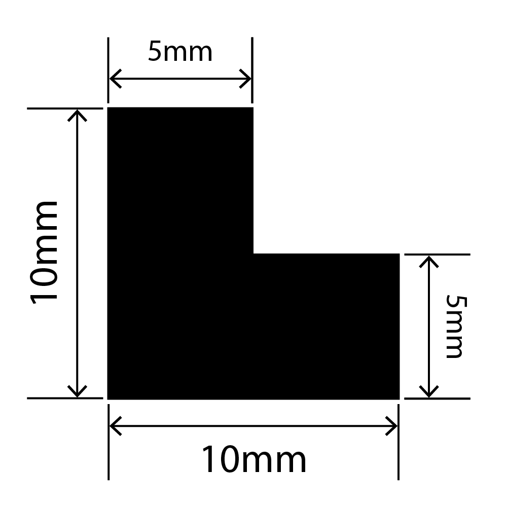 LP-SIL-10041 - Silicone L Profile 10mm x 10mm
