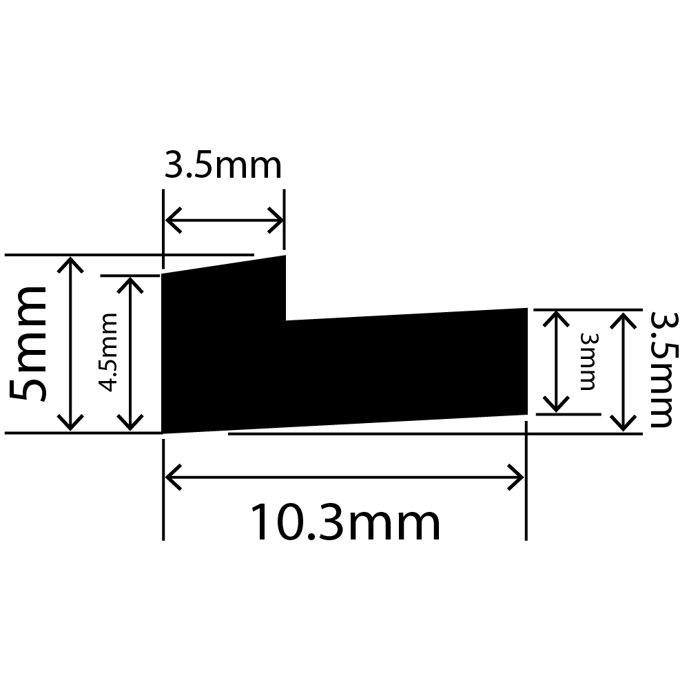 LP-SIL-10045 - Silicone L Profile 10.3mm x 5mm