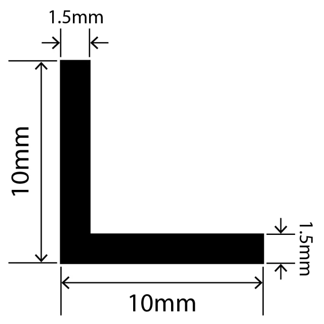 LP-SIL-10055 - Silicone L Profile 10mm x 10mm