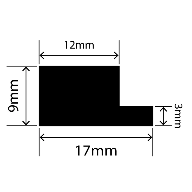 LP-SIL-10057 - Silicone L Profile 17mm x 9mm