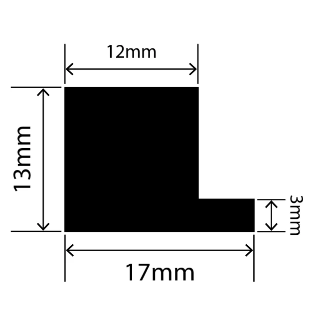 LP-SIL-10058 - Silicone L Profile 17mm x 13mm