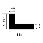LP-SIL-10059 - Silicone L Profile 13mm x 8.1mm