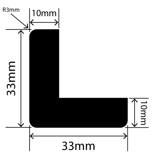 LP-SIL-10060 - Silicone L Profile 33mm x 33mm