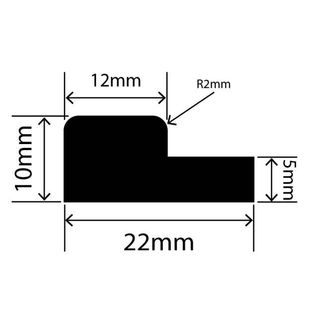 LP-SIL-10061 - Silicone L Profile 22mm x 10mm