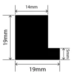 LP-SIL-10062 - Silicone L Profile 19mm x 19mm