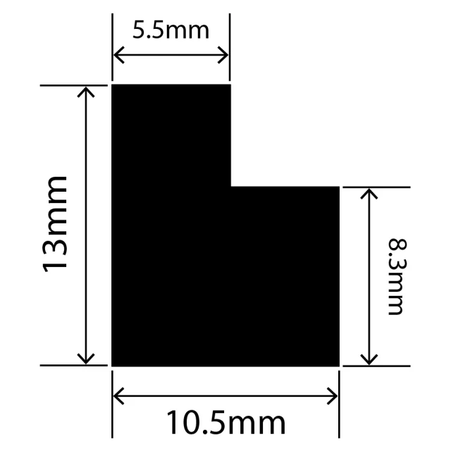 LP-SIL-10065 - Silicone L Profile 10.5mm x 13mm