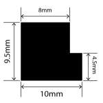 LP-SIL-10066 - Silicone L Profile 10mm x 9.5mm
