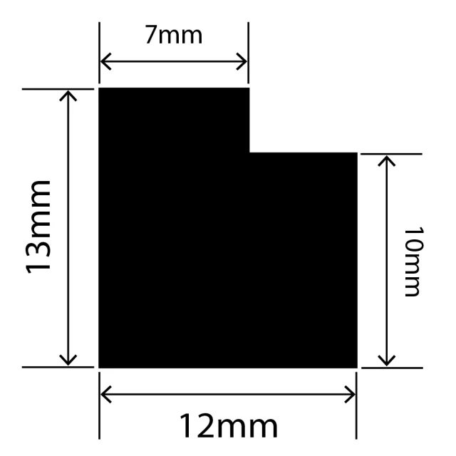 LP-SIL-10068 - Silicone L Profile 12mm x 13mm