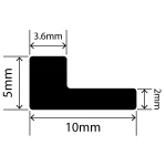 LP-SIL-10069 - Silicone L Profile 10mm x 5mm