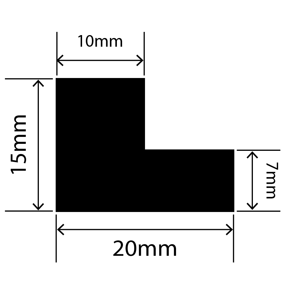 LP-SIL-10070 - Silicone L Profile 20mm x 15mm
