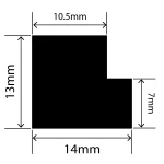 LP-SIL-10071 - Silicone L Profile 14mm x 13mm