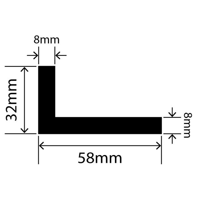 LP-SIL-10079 - Silicone L Profile 58mm x 32mm