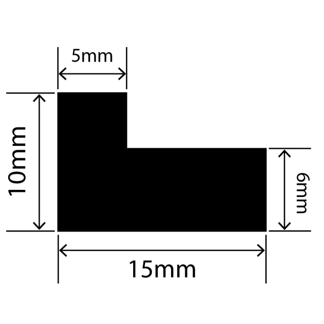 LP-SIL-10085 - Silicone L Profile 15mm x 10mm
