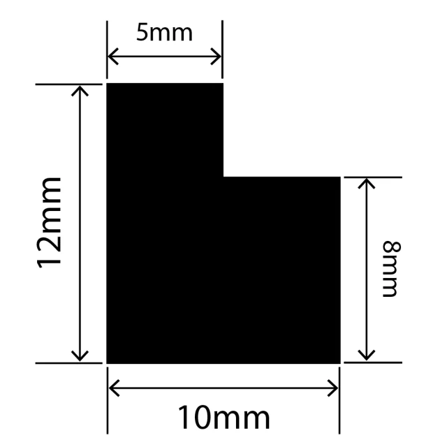 LP-SIL-10086 - Silicone L Profile 10mm x 12mm