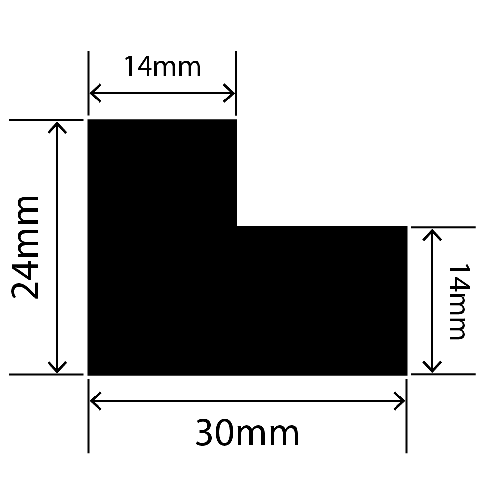 LP-SIL-10087 - Silicone L Profile 30mm x 24mm