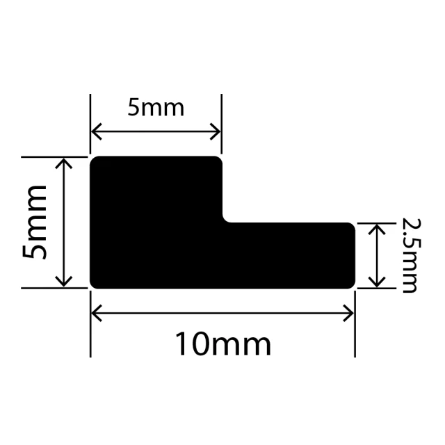 LP-SIL-10088 - Silicone L Profile 10mm x 5mm